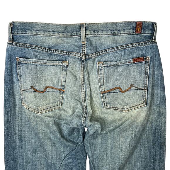 7 For All Mankind 7FAM Extra Long Relaxed Button Fly Denim Jeans Mens 34x30 - Picture 4 of 8